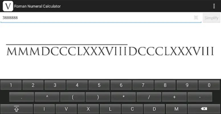 Roman Numerals Converter android App screenshot 1