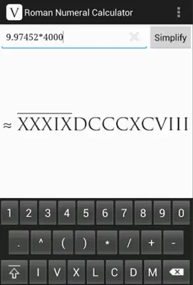 Roman Numerals Converter android App screenshot 2